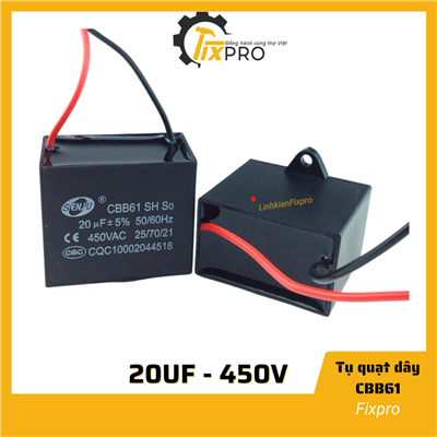 Tụ quạt 20uF dây SENJU CBB61 chất lượng tốt