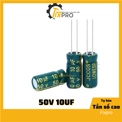 Tụ hóa 50V 10uF 5x11mm tần số cao (túi 10c)