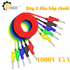 Dây bắp chuối 2 đầu 4mm dài 1 mét bằng đồng nguyên chất, bọc silicon mềm dẻo ( 1 sợi )