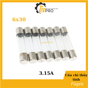 Cầu chì thủy tinh 3.15A 250V 6x30mm (10c)