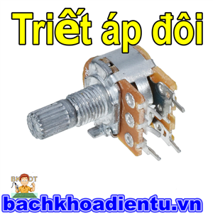 Chiết áp đôi 500K WH148-B500K 15mm.