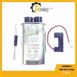 Combo sửa lò vi sóng không nóng Tụ 1uF + diode + cầu chì