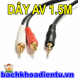 Dây Loa 1 Đầu 3.5 Ra 2 AV hoa sen Dài 1.5m