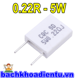 Điện trở 0.22R-5W loại đứng.