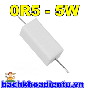 Điện trở sứ 5W 0R5 5% loại nằm