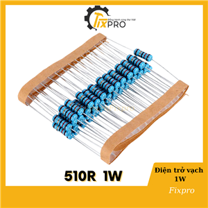 Điện trở 1W 510R 1% chân đồng túi 10 con