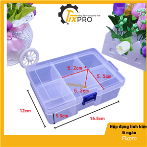 Hộp đựng linh kiện 6 ngăn (16.5*12*5.5cm) cao cấp