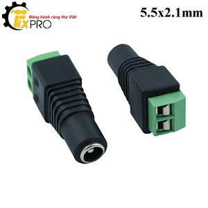 Jack nguồn DC cái 5.5x2.1mm đấu dây dùng vít