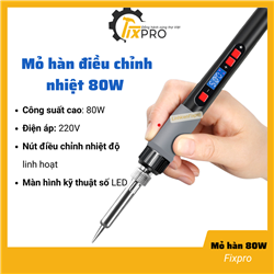 Mỏ hàn điều chỉnh nhiệt 80W – Công suất mạnh, chỉnh nhiệt linh hoạt, hàn nhanh chuẩn xác