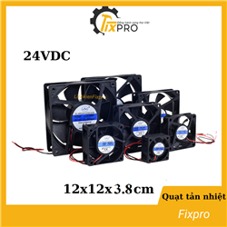 Quạt tản nhiệt 24V DC 12x12x3.8cm 2 dây