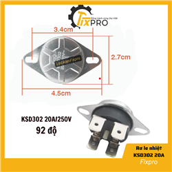 Rơ le nhiệt bình nóng lạnh 92 độ KSD302T KSD302X KSD302 20A 250V