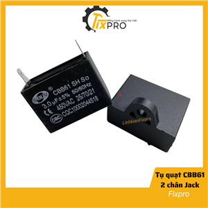 Tụ quạt 3UF 450VAC CBB61 2 chân cắm jack chất lượng tốt